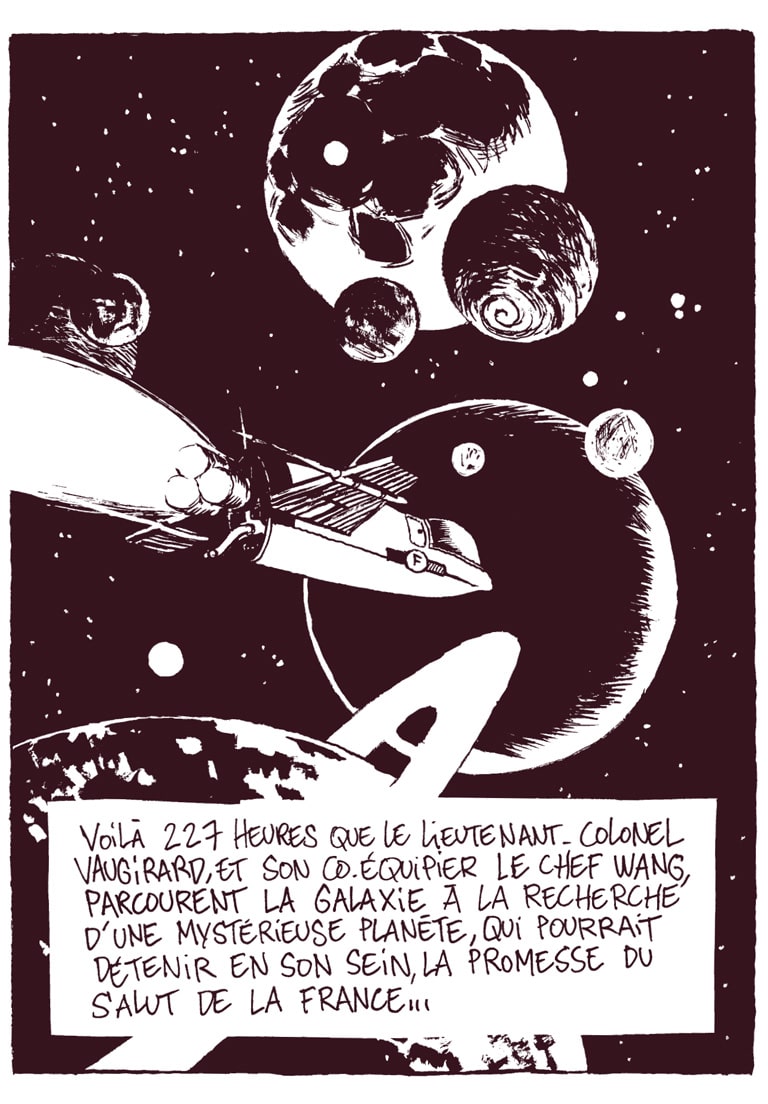 Page 1 de la bande dessinée La Planète des Vülves de Hugues Micol